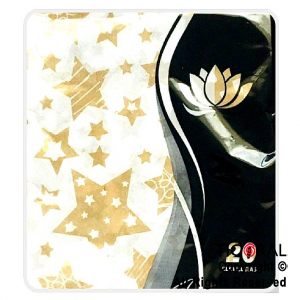 SERVILLETA 33X33 DECORADA ESTRELLAS ORO x 20